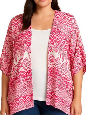 03. WOMENS CHICO’S L/XL DETAIL KIMONO TOP